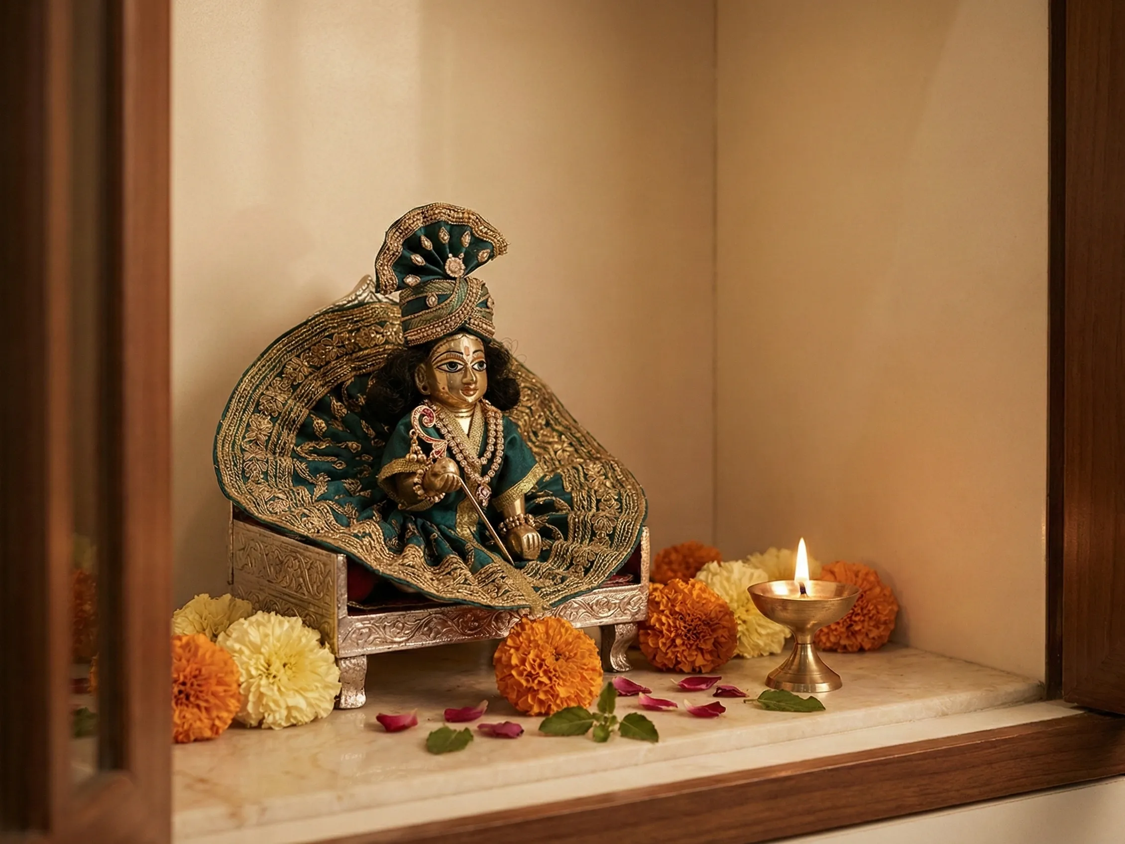 Premium silk, velvet and brocade fabrics selected for quality Laddu Gopal poshak at Gopalji Fashion