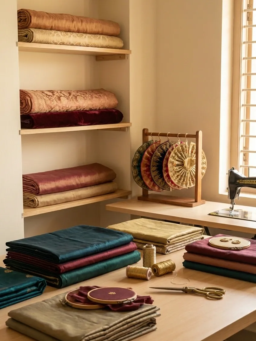 Gopalji Fashion family workshop in Gurgaon where every Laddu Gopal poshak is handcrafted