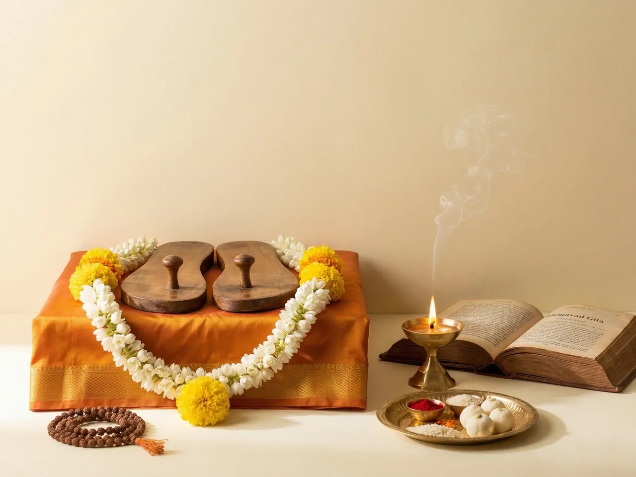 Guru Purnima Laddu Gopal poshak: Simple saffron or white poshak in natural cotton or soft silk