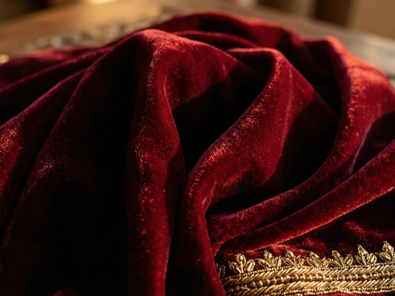 Velvet fabric texture used in handcrafted Laddu Gopal poshak