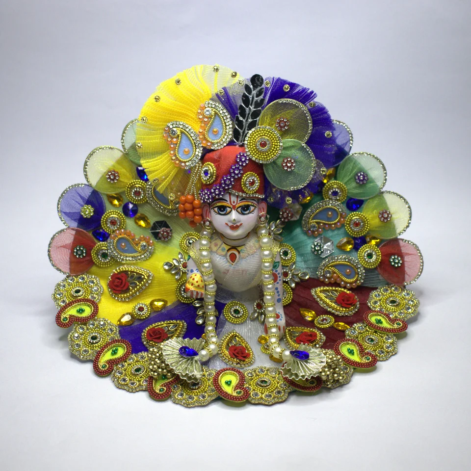 Multicolor Net Shringar with Crown and Sash - Main