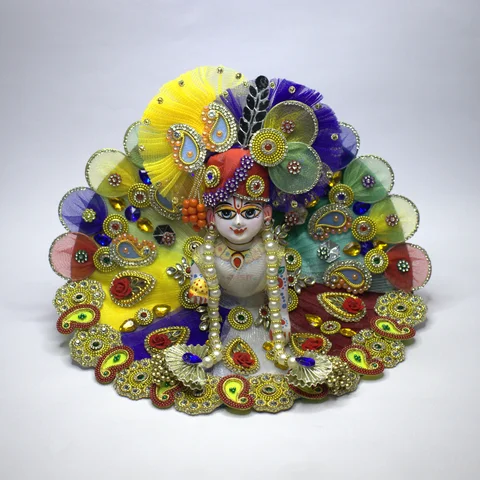 Multicolor Net Shringar with Crown and Sash - Main