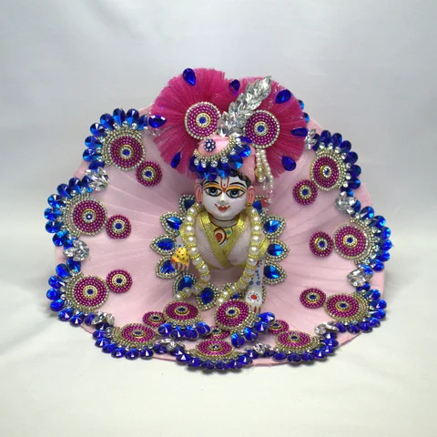 Pink Net Rhinestone Chain Pearl Work - Main