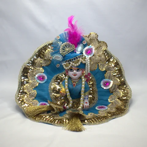 Blue Net Sequin Butties and Pearl Mirror - Main