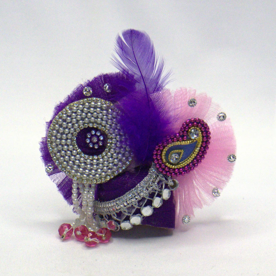 Pink Net Shringar with Ring Butties - Mukut