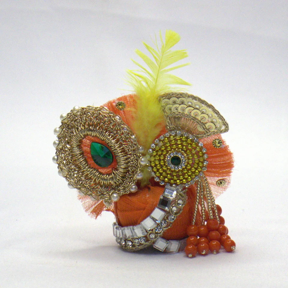 Orange Net Festive Shringar - Mukut