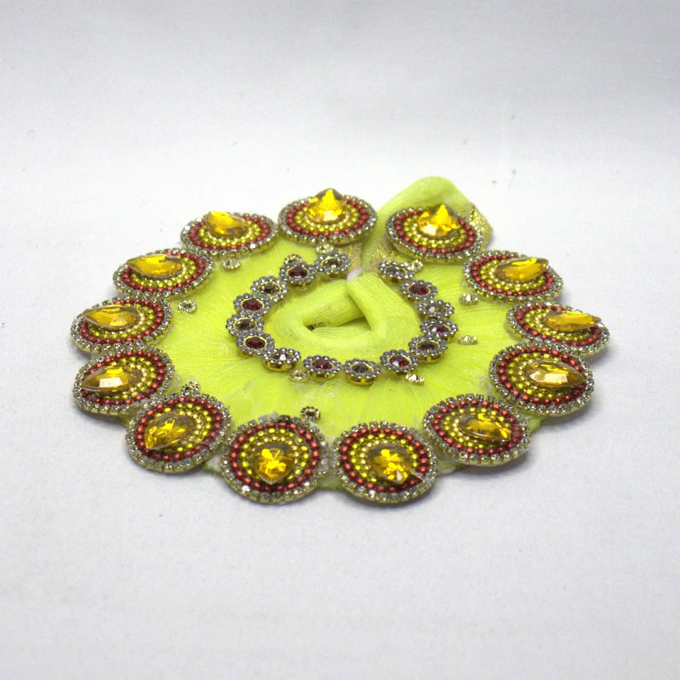 Net Lemon Yellow Golden Embellishments - Dress